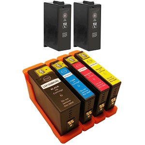 Compatible 6 Pack Lexmark 150XL Pro 715 915  High Yield Ink Cartridges